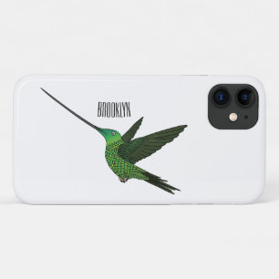 Capa Para iPhone 11 Foto de desenho de beija-flor-espada