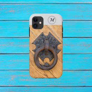 Capa Para iPhone 11 Foto do batente da porta de vinheta com Monograma