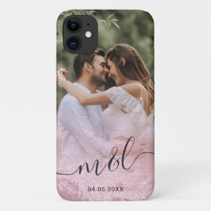 Capa Para iPhone 11 Foto elegante de rosa dourada de gradiente moderno