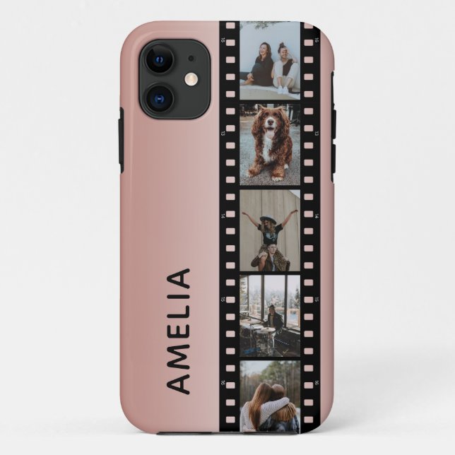 Capa Para iPhone 11 Foto: Faux Pink Ombre Personalizado  (Verso)