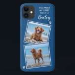 Capa Para iPhone 11 Foto Personalizada Colagem de Cachorros de Pet Cac<br><div class="desc">Você Faz Meu Coração Sorrir... Agora você pode carregar seu melhor amigo com você aonde quer que você vá com esta capas de iphone personalizada de fotos de animais de estimação. Esta dupla colagem fotográfica com design de impressão cardíaca e pata é elegante, elegante, legal e fofa. Personalize com sua...</div>