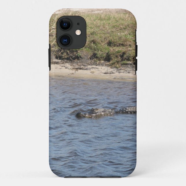 Capa Para iPhone 11 Fotografia da Natureza de Jacaré Nadando na Flórid (Verso)
