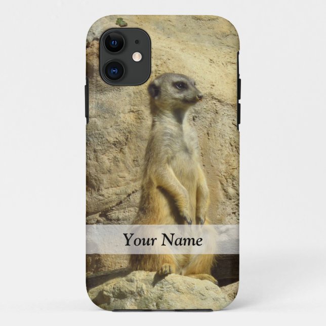 Capa Para iPhone 11 Fotografia fofa do meerkat (Verso)