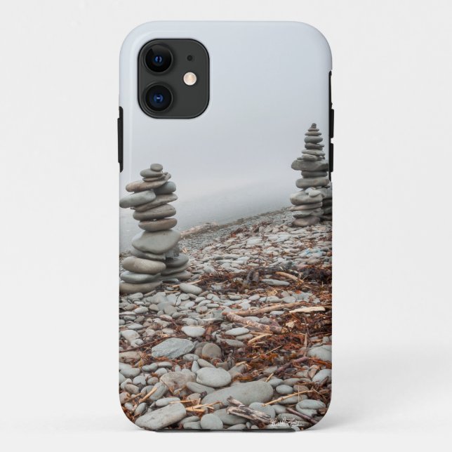 Capa Para iPhone 11 fotografia inukshuk (Verso)