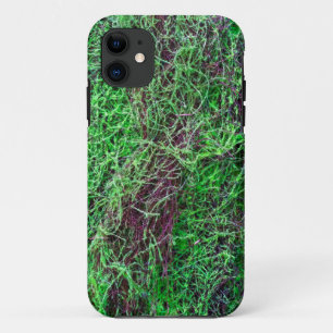 Capa Para iPhone 11 Fotos de Textura de Finos Galhos de Musgo Verde Vi