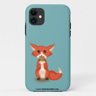Capa Para iPhone 11 Fox Eyed grande bonito que come um biscoito