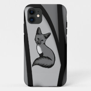 Capa Para iPhone 11 Fox Modern Art Design em Prata