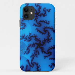 Capa Para iPhone 11 fractal de aranha azul