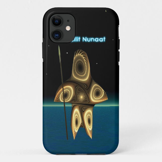 Capa Para iPhone 11 Fractal Inuit Hunter - Gronelândia (Verso)