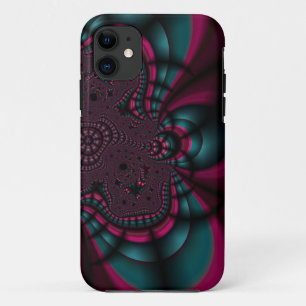 Capa Para iPhone 11 fractal rosa e lacrimejante