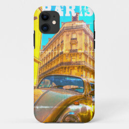 Capa Para iPhone 11 France Architecture French Street Old Car Paris