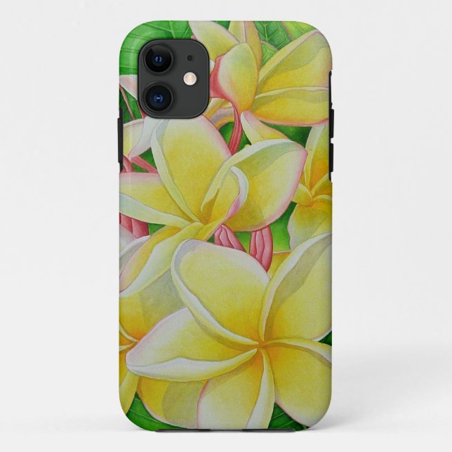 Capa Para iPhone 11 Frangipani havaiano (Verso)