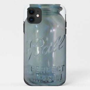 Capa Para iPhone 11 Frasco de colocação em latas azul do vintage