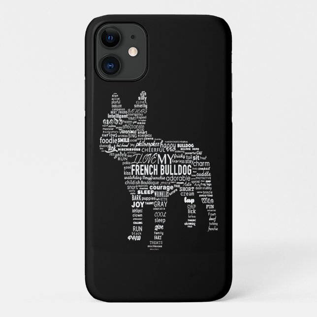 Capa Para iPhone 11 French Gift | Eu Amo Meu Cachorro De Touro Francês (Verso)