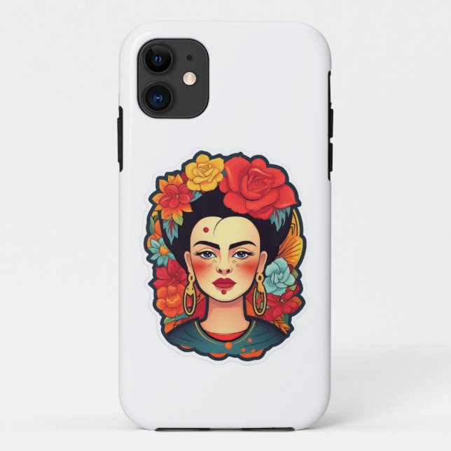 Capa Para iPhone 11 Frida Kahlo Portrait Art (Verso)
