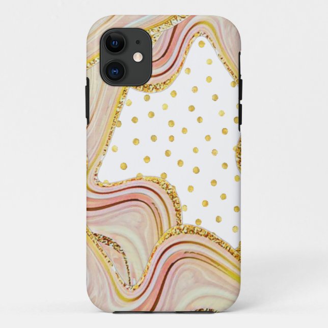 Capa Para iPhone 11 Funda para iPhone / iPad estilo mármol con lunares (Verso)