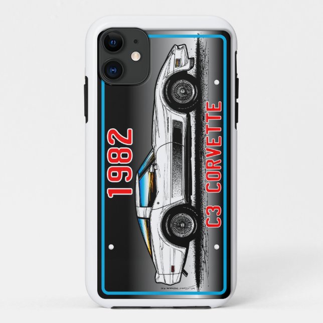 Capa Para iPhone 11 Fundo 1982 das Arte-Cinzas da matrícula de C3 (Verso)