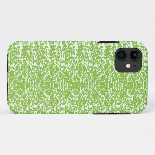 Capa Para iPhone 11 fundo abstrato verde e branco (Verso (horizontal))