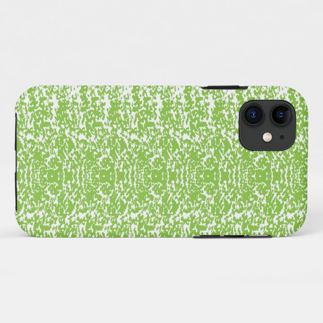 Capa Para iPhone 11 fundo abstrato verde e branco (Verso (horizontal))