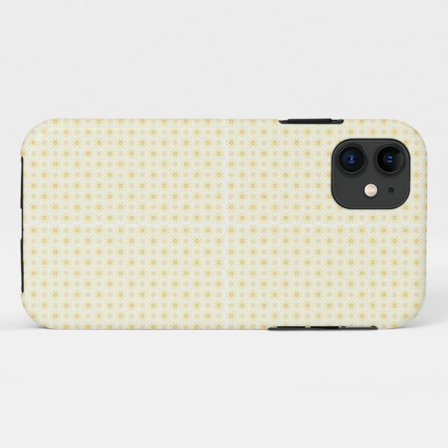 Capa Para iPhone 11 fundo amarelo e branco com pequenos círculos (Verso (horizontal))