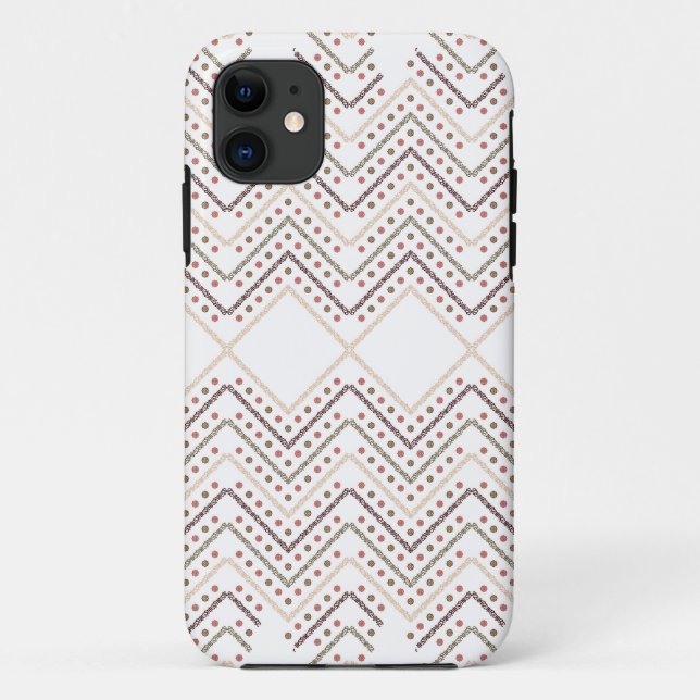 Capa Para iPhone 11 fundo branco com pontos castanhos e vermelhos (Verso)