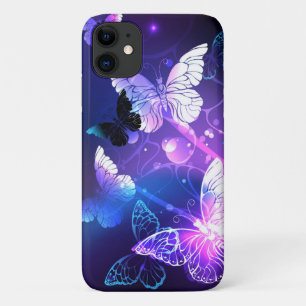 Capa Para iPhone 11 Fundo com Borboletas Noturnas