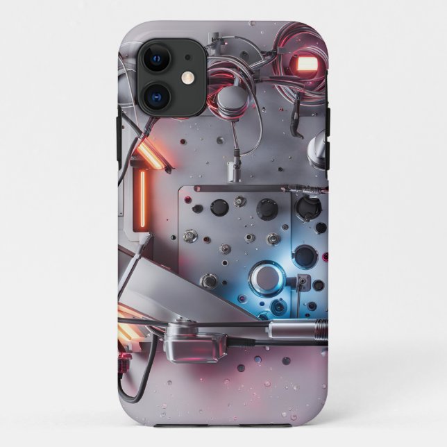 Capa Para iPhone 11 fundo com engrenagens (Verso)