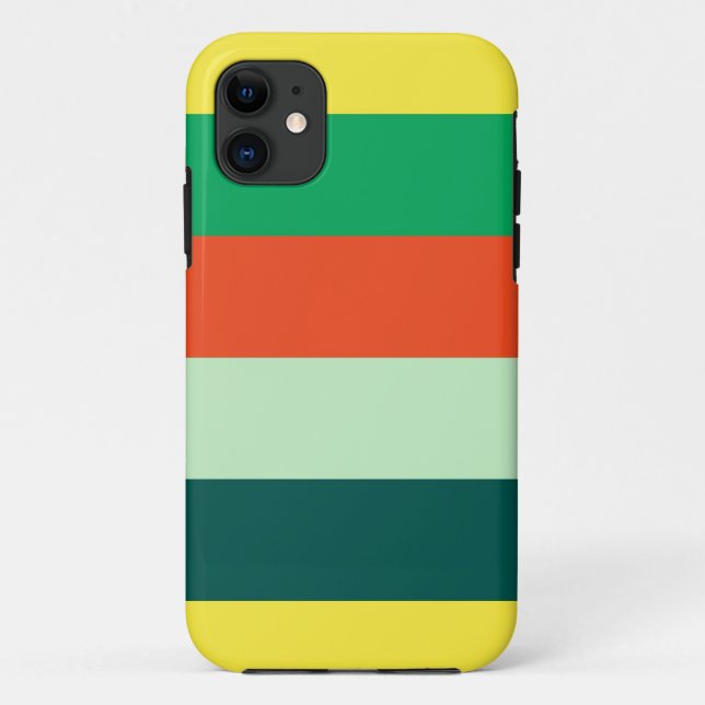 Capa Para iPhone 11 Fundo das faixas (amarelo, laranja, verde, azul) (Verso)