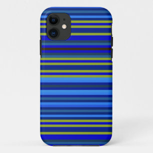 Capa Para iPhone 11 Fundo das faixas cianas amarelas azuis