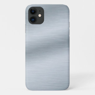 Capa Para iPhone 11 Fundo de aparência prateada escovada