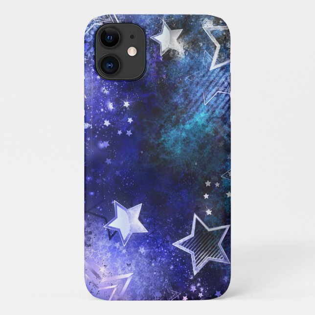 Capa Para iPhone 11 Fundo de Espaço com Estrelas (Verso)