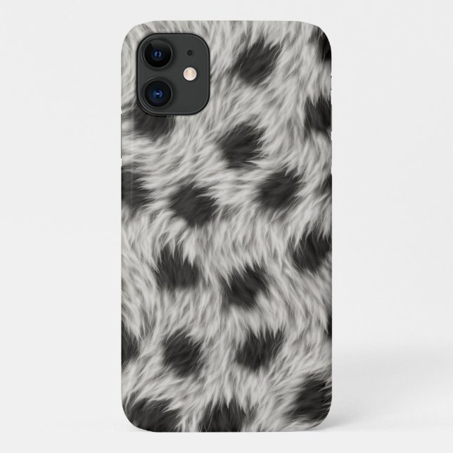 Capa Para iPhone 11 Fundo de Textura de Tecido Preto Branco - 65430 (Verso)