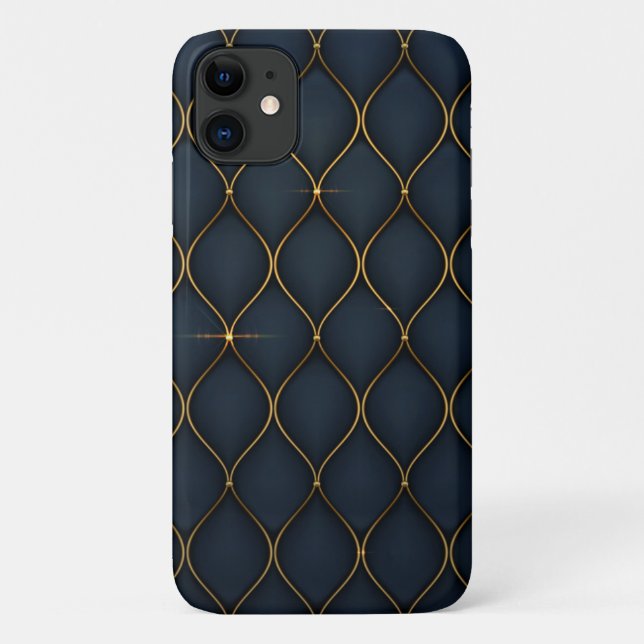 Capa Para iPhone 11 fundo luxuoso - formas douradas (Verso)