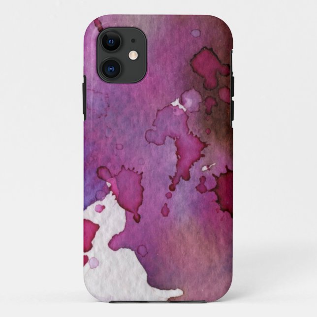 Capa Para iPhone 11 Fundo roxo da aguarela (Verso)