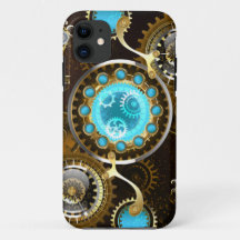 Fundo Rusty Steampunk com Lentes Turquesa