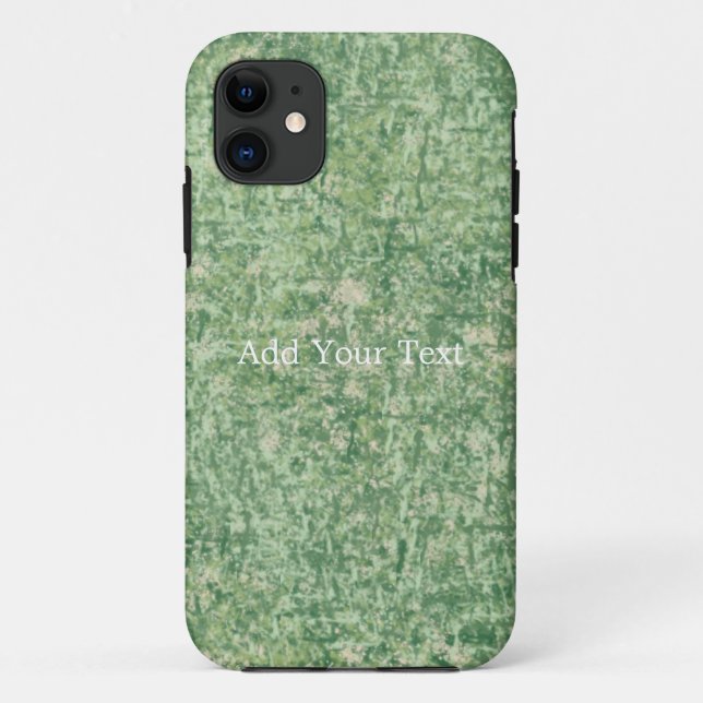 Capa Para iPhone 11 Fundo Texturizado Verde por Shirley Taylor (Verso)