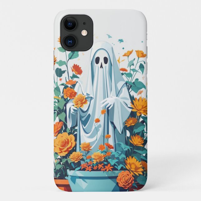 Capa Para iPhone 11 Funny Ghost Ghosted GardenPlant Retro Hallowee (Verso)