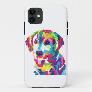 Capa Para iPhone 11 Funny Puppy colorida - Escolha a cor de fundo
