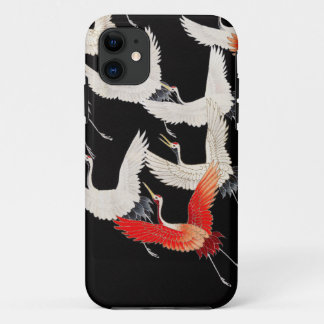 Capa Para iPhone 11 Furisode com miríade de gruas voadoras