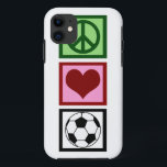 Capa Para iPhone 11 Futebol de Paz<br><div class="desc">Um sinal de paz,  coração,  e uma bola de futebol fofa.</div>