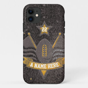 Capa Para iPhone 11 Futebol do Team Sports Black & Dourado Glitter Col
