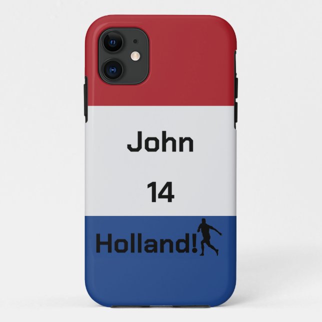 Capa Para iPhone 11 Futebol holandês, personalizável (Verso)