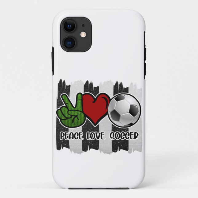 Capa Para iPhone 11 Futebol Peace and Love (Verso)