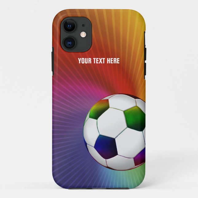 Capa Para iPhone 11 Futebol psicadélico personalizado (Verso)