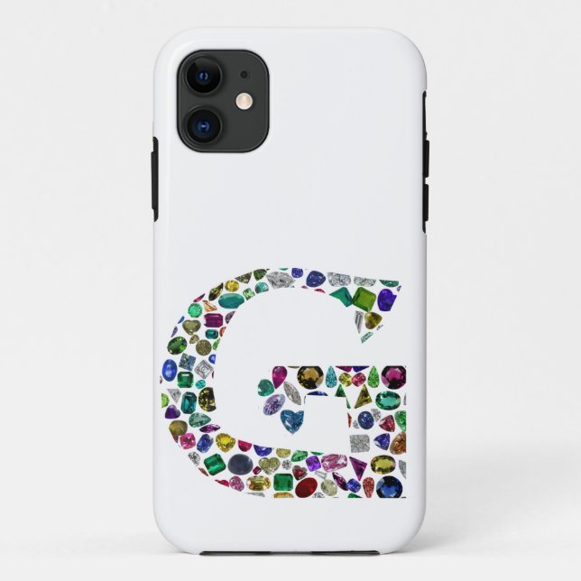 Capa Para iPhone 11 G Initial Gemstone Design (Verso)