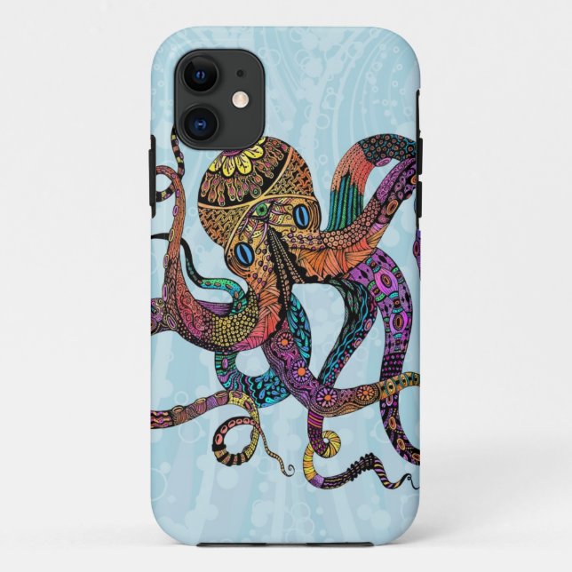 Capa Para iPhone 11 Gabinete iPhone 5 de Octopus Elétrico (Verso)