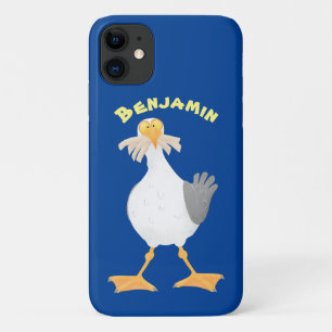 Capa Para iPhone 11 Gaivota engraçada com desenho francês