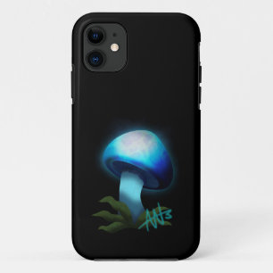 Capa Para iPhone 11 Galáxia Shiitake Brilhante Cogumelo Azul Claro