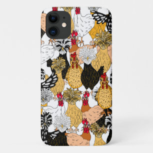Capa Para iPhone 11 Galinhas e Galinhas Poloneses