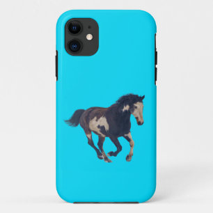 Capa Para iPhone 11 Galopagem Selvagem Pinto Cavalo de Tintas American